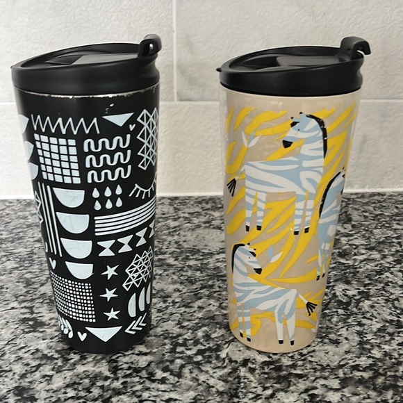 Vintage - BUNDLE - 2 Starbucks Tumblers Collectibles Black & Yellow 16oz - Picture 2 of 6